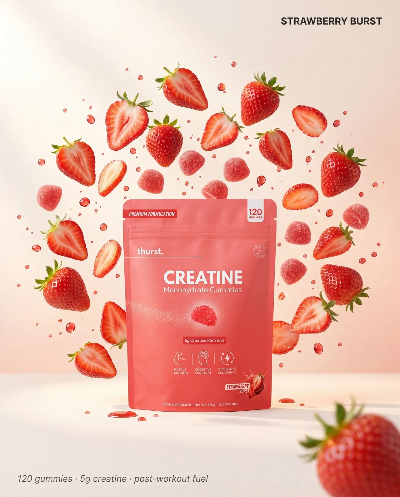 Thurst strawberry burst hero graphic
